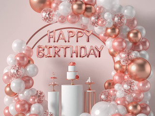 decoration-anniversaire-ballons-or-rose-arch-led